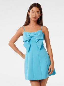 Forever New Hayley Bow Front Mini Dress, Aquarius, Aquarius