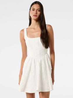 Forever New Lauren Jacquard Mini Dress, Porcelain, Porcelain