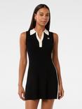 Forever New Nova Collared Mini Knit Dress, Black/White