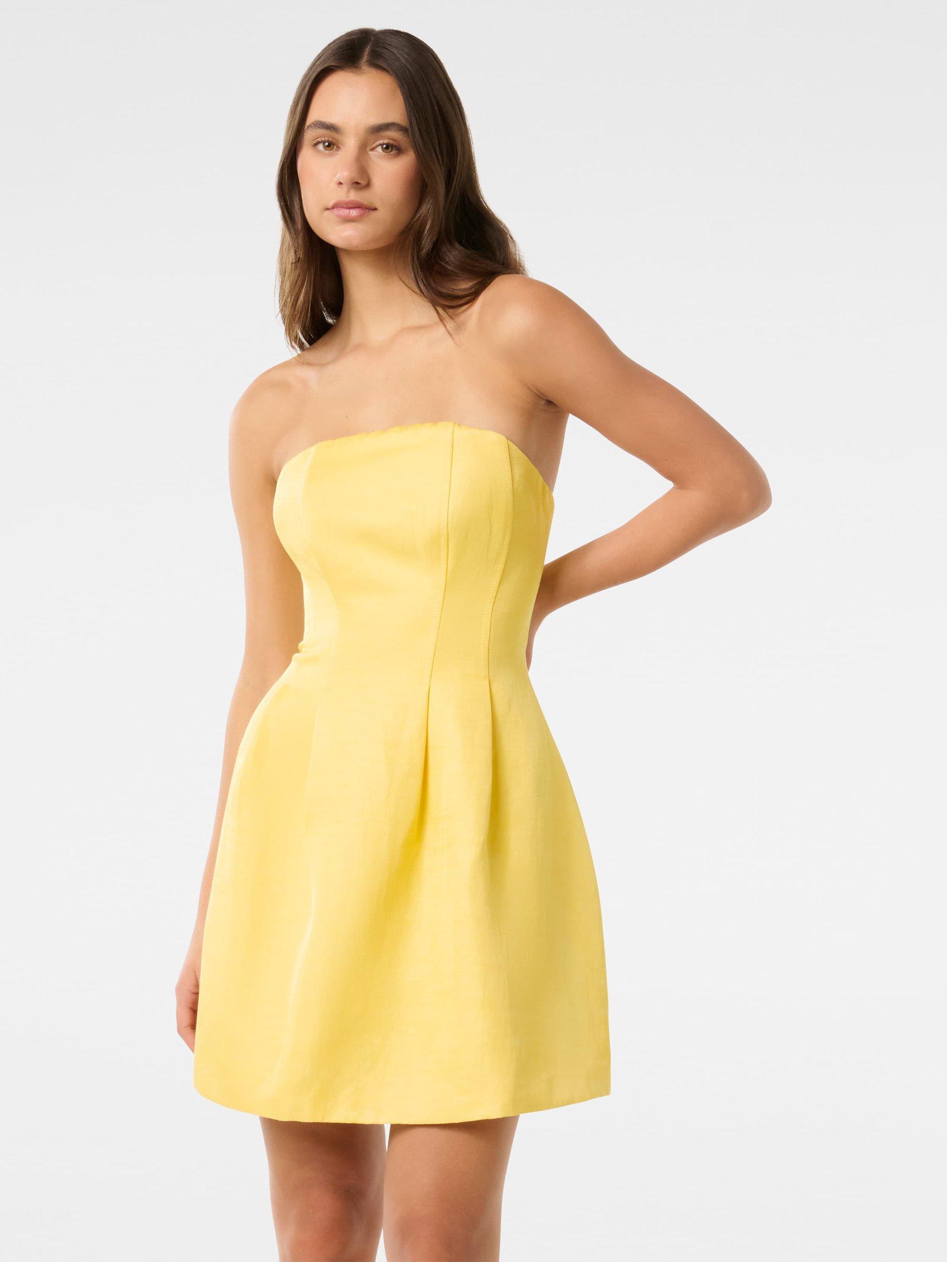 Product image 1 of 5, which shows Forever New Shayla Strapless Mini Dress, Aspen Gold, 4
