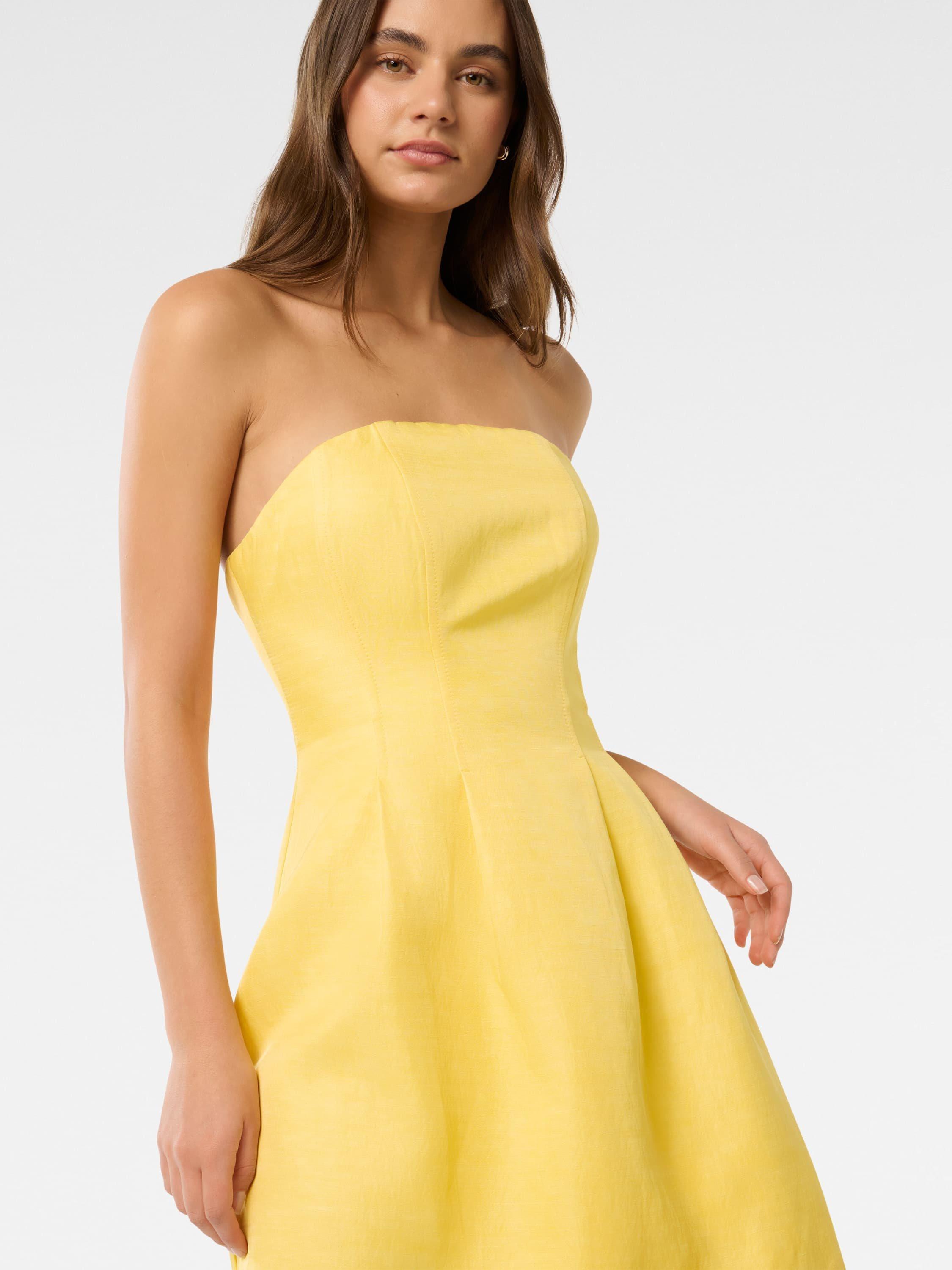Product image 4 of 5, which shows Forever New Shayla Strapless Mini Dress, Aspen Gold, 4