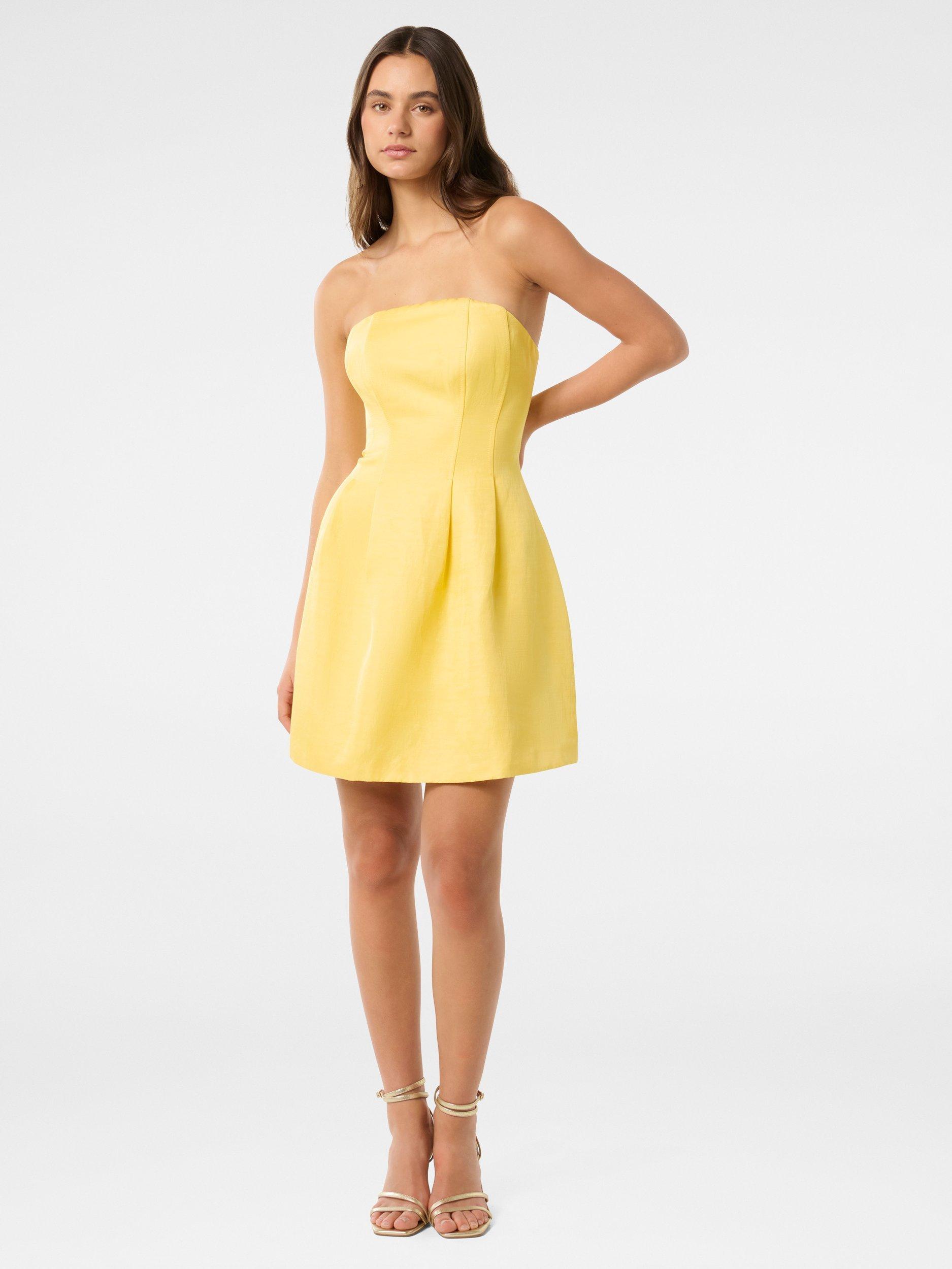 Product image 5 of 5, which shows Forever New Shayla Strapless Mini Dress, Aspen Gold, 4