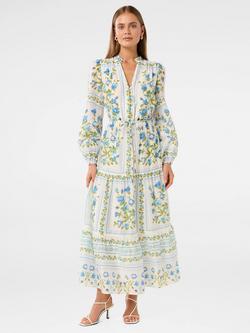 Forever New Tara Printed Midi Dress, Green/Multi, Green/Multi