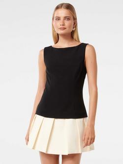 Forever New Zali Colour Block Mini Dress, Black/Cream, Black/Cream