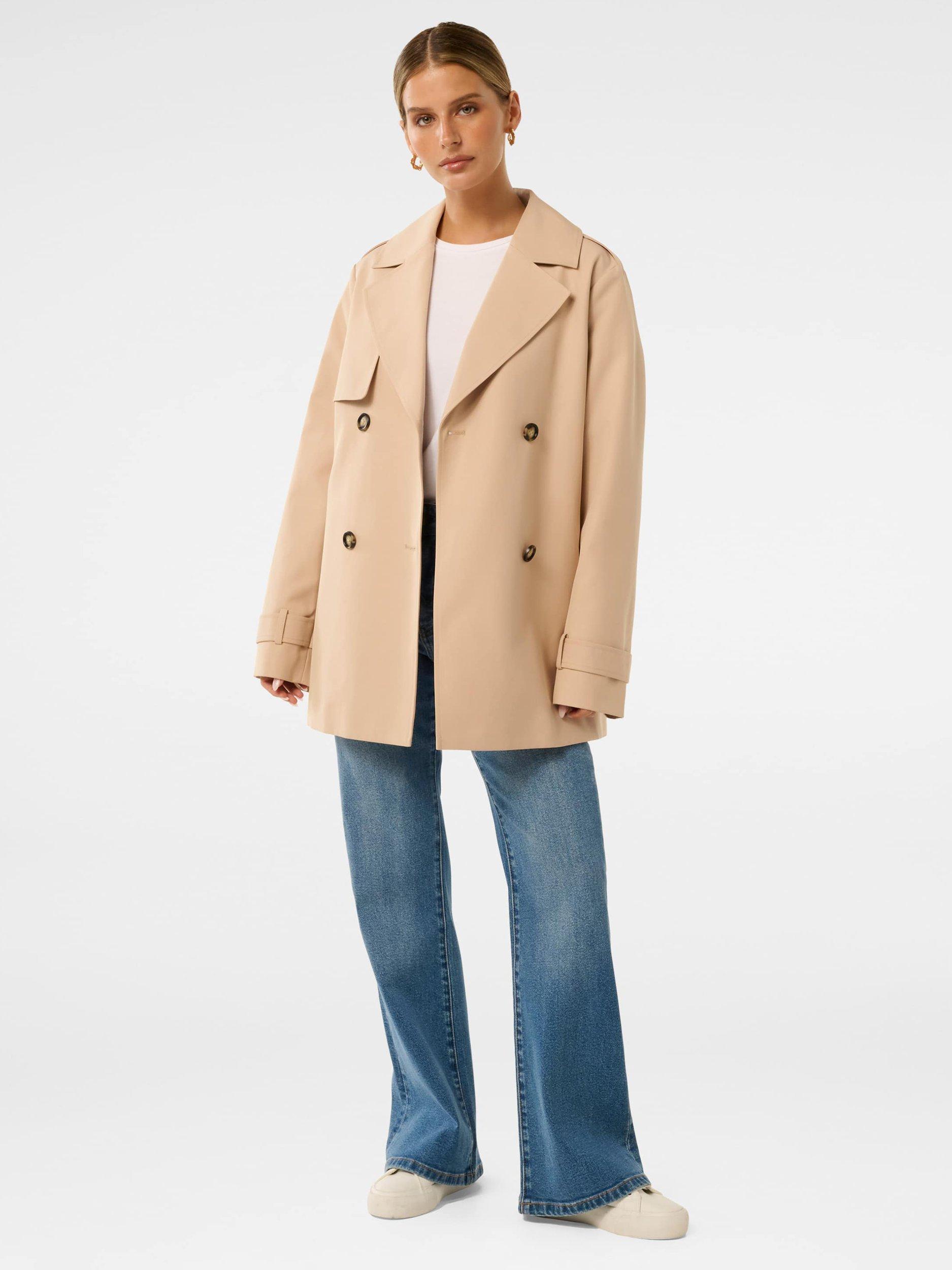 Product image 1 of 5, which shows Forever New Petite Rhea Water Resistant Trench Coat, Sand, 6