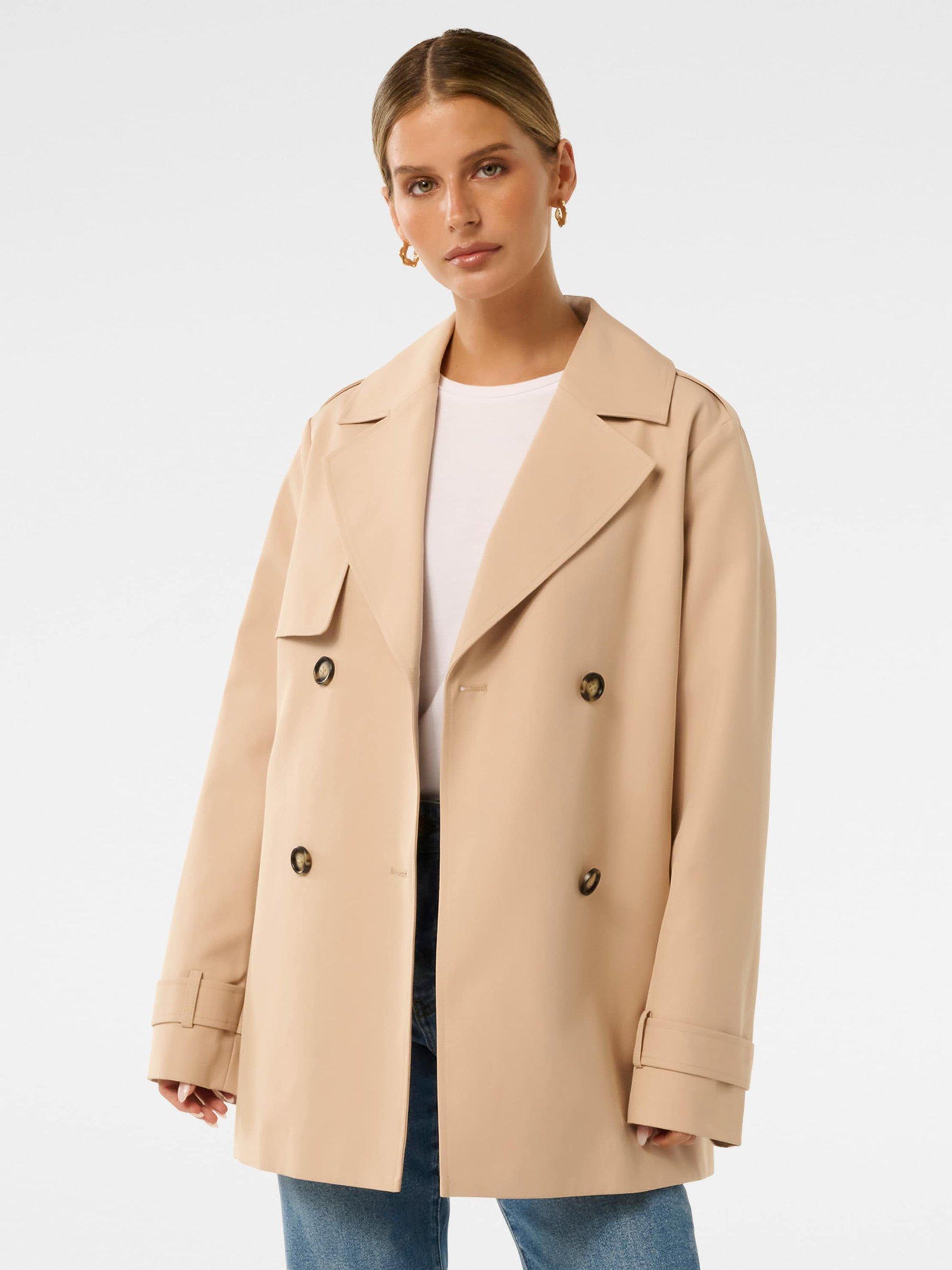 Product image 5 of 5, which shows Forever New Petite Rhea Water Resistant Trench Coat, Sand, 6