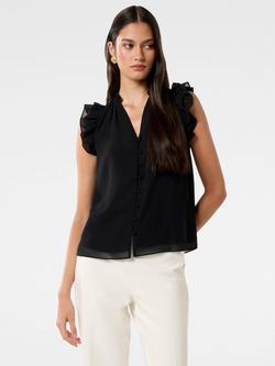 Forever New Abigail Ruffle Blouse, Black, Black