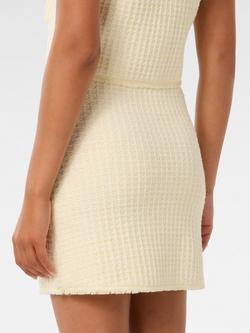 Forever New Aria Boucle Mini Skirt, Lemon - view 2, Lemon