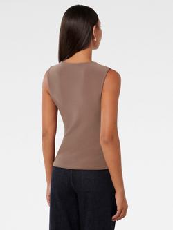 Forever New Becca Hardware Detail Draped Top, Earth - view 2, Earth