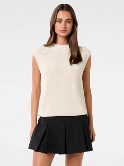 Forever New Emily Zip Detail Knit Tank Top, Cream, Cream
