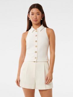 Forever New Tilly Crepe Halterneck Top, Porcelain, Porcelain