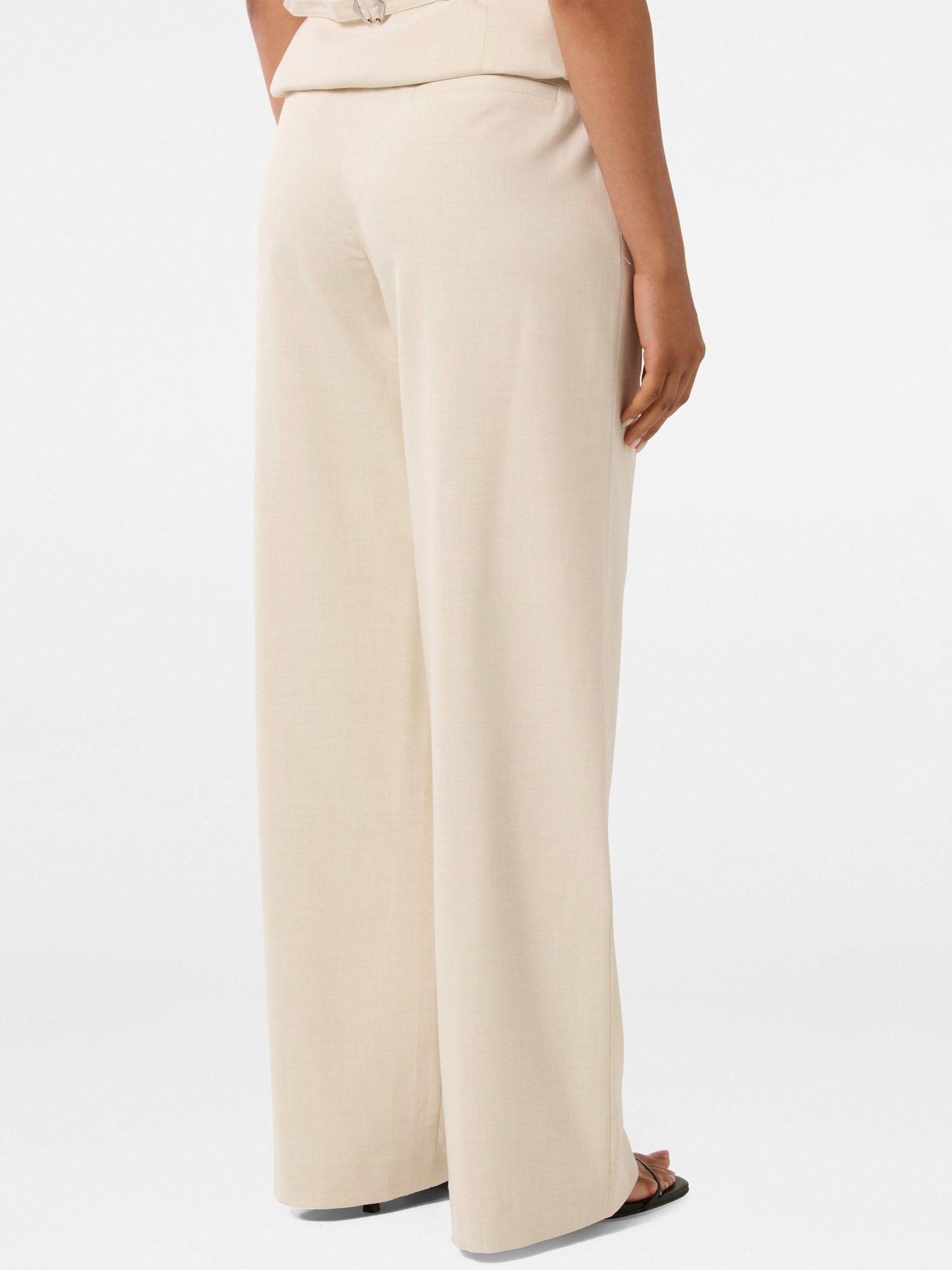 Product image 2 of 5, which shows Forever New Petite Daniela Wide Leg Trousers, Coconut Marle, 4