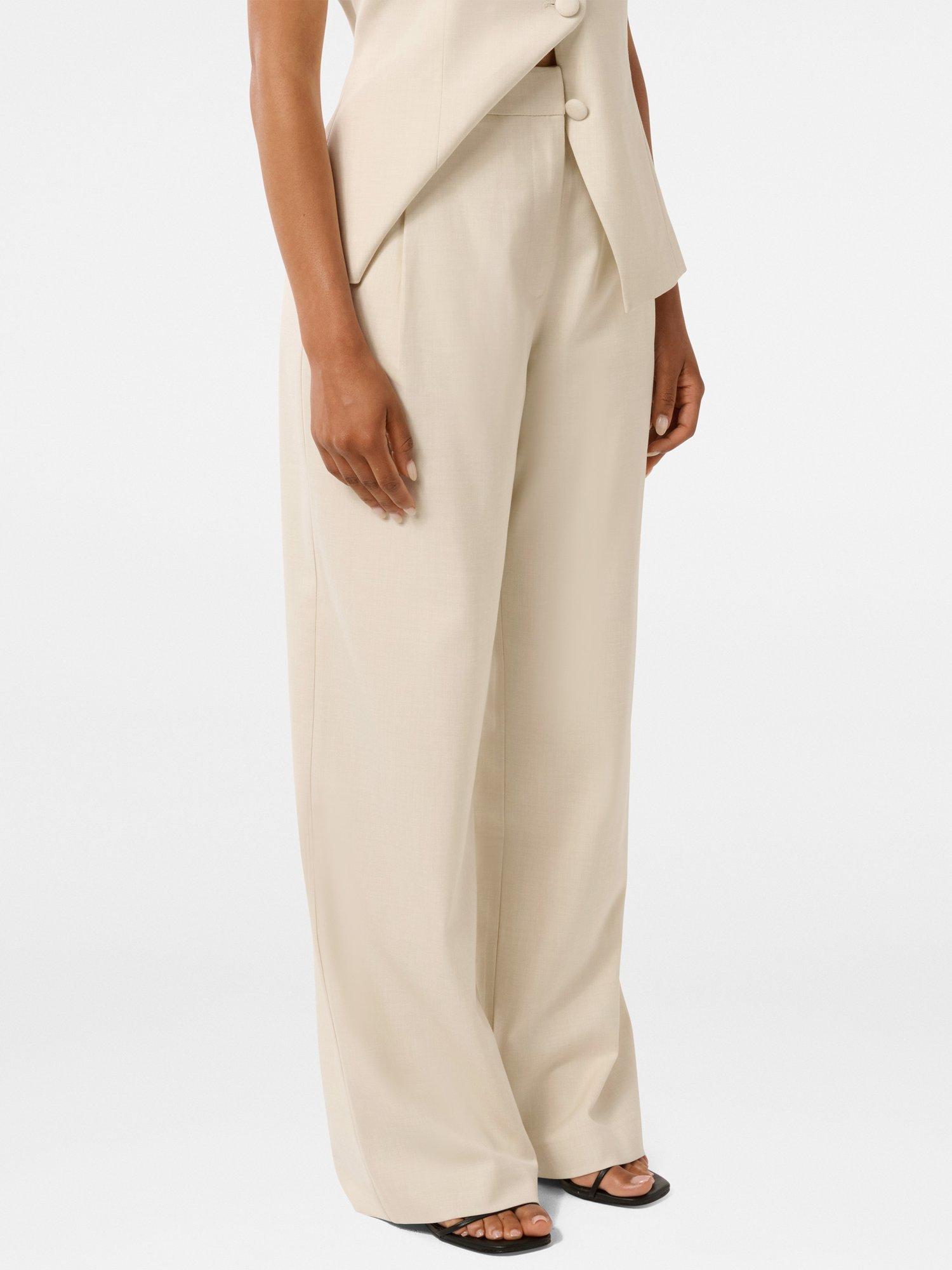 Product image 3 of 5, which shows Forever New Petite Daniela Wide Leg Trousers, Coconut Marle, 4