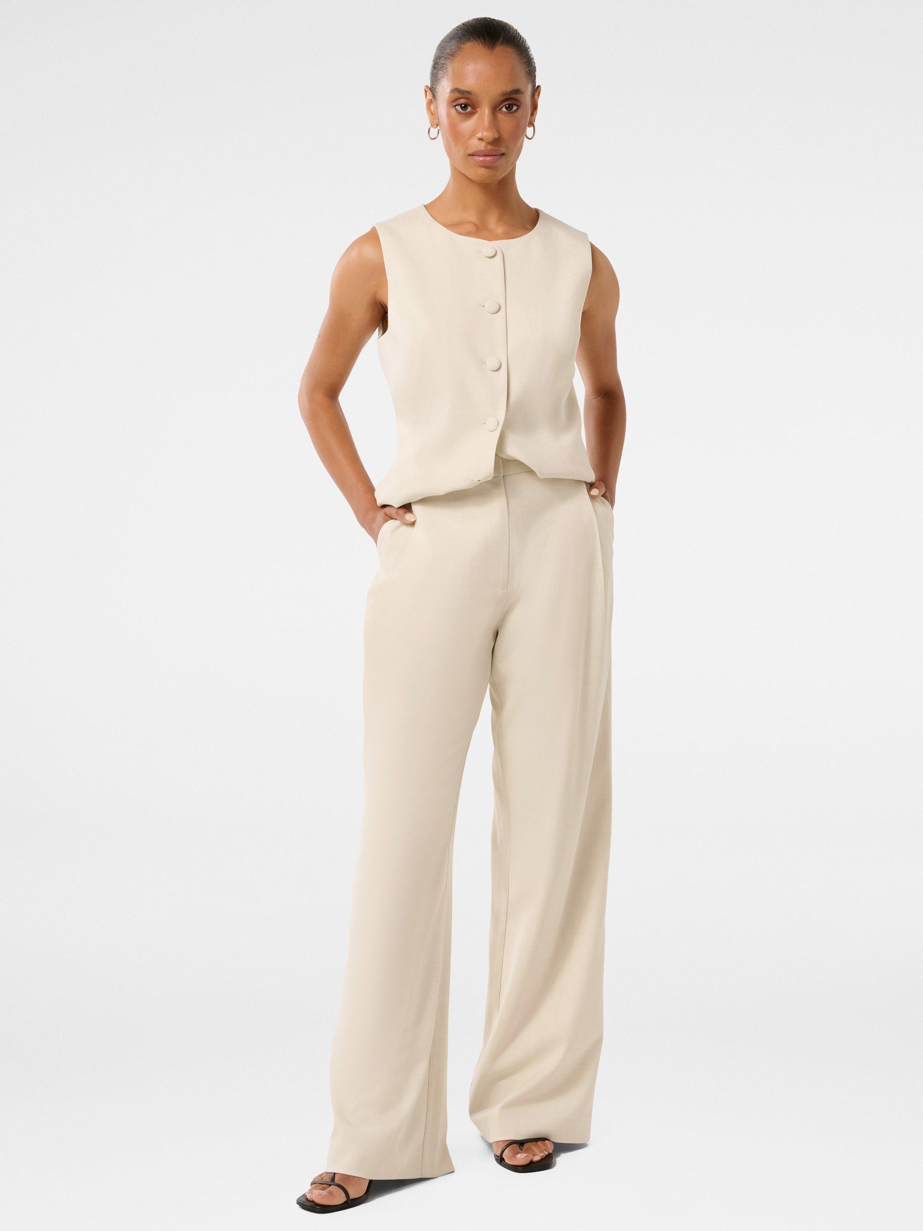 Product image 5 of 5, which shows Forever New Petite Daniela Wide Leg Trousers, Coconut Marle, 4