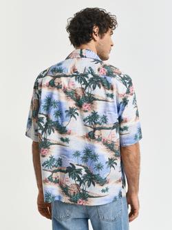GANT Island Print Cotton Shirt - view 2, Perfect Blue