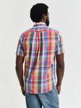 GANT Cotton Regular Fit Madras Check Shirt, Peachy Orange/Multi