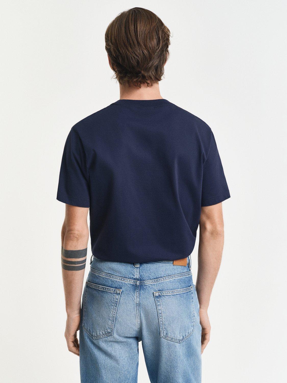 Product image 2 of 2, which shows GANT Graphic Logo Cotton T-Shirt, Evening Blue, S