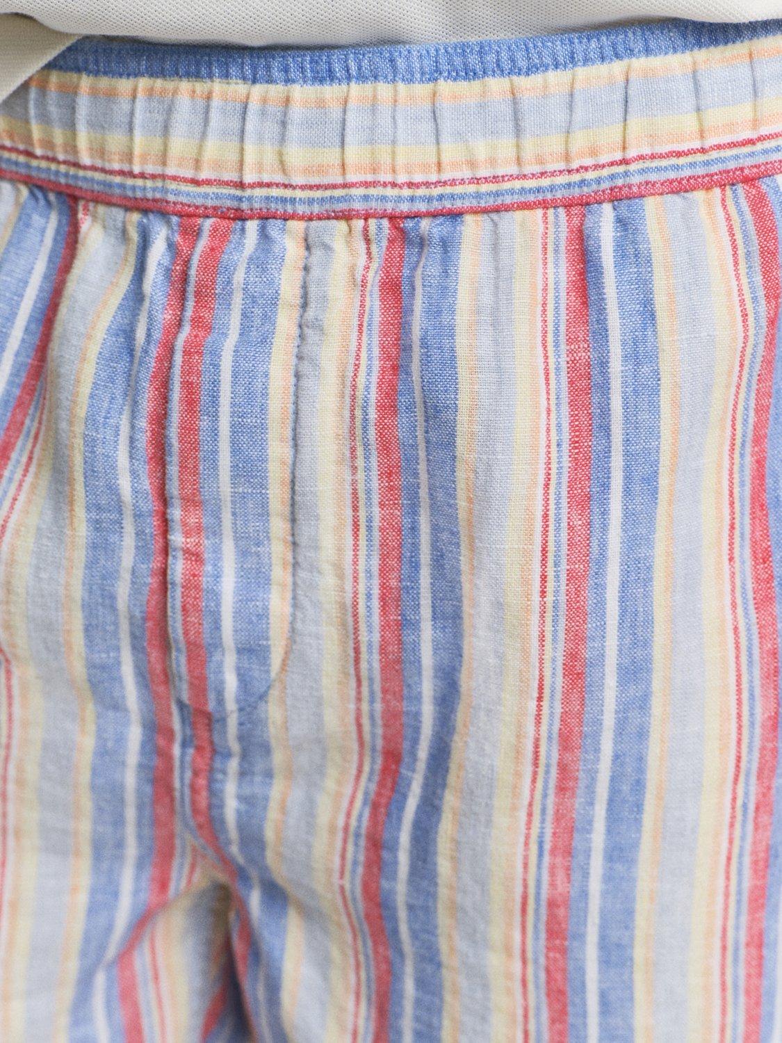 Product image 4 of 5, which shows GANT Yarn-Dyed Multistripe Linen Shorts, Perfect Blue/Multi, S