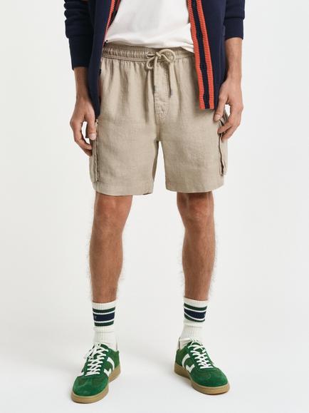 GANT Linen Cargo Shorts - view 2, Concrete Beige