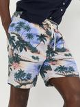 GANT Cotton Twill Tropical Print Shorts, Perfect Blue