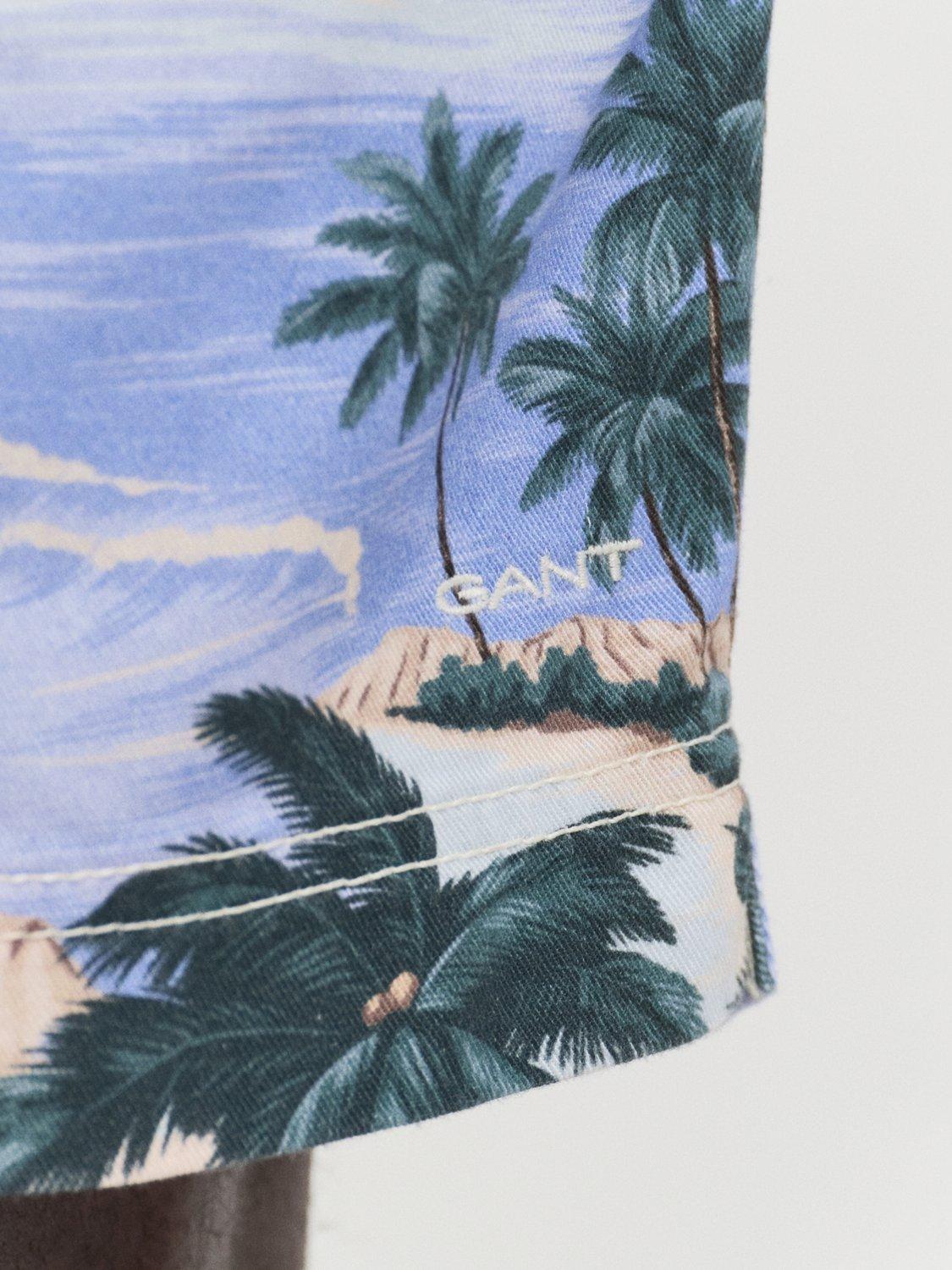 Product image 4 of 5, which shows GANT Cotton Twill Tropical Print Shorts, Perfect Blue, S