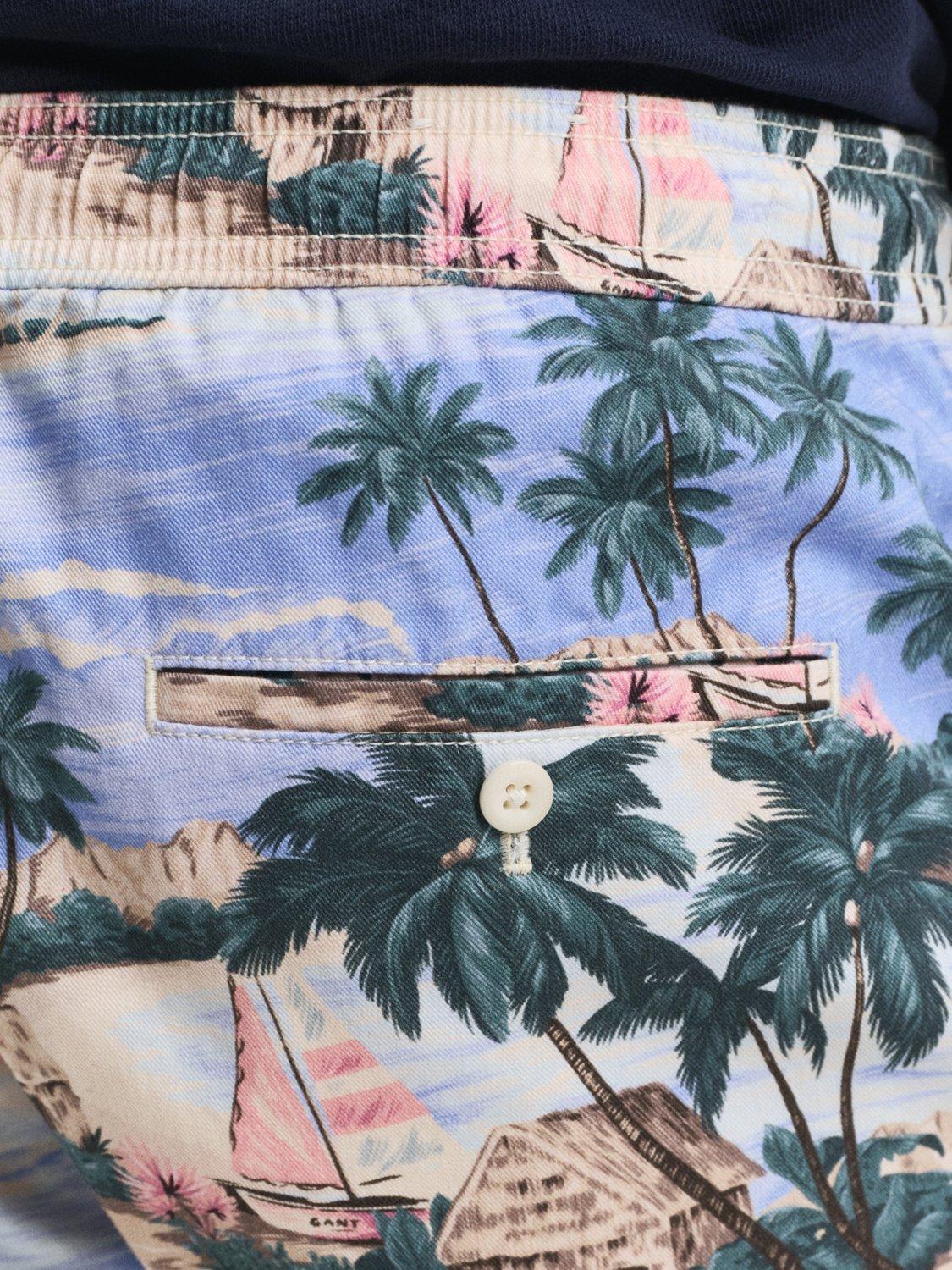Product image 5 of 5, which shows GANT Cotton Twill Tropical Print Shorts, Perfect Blue, S