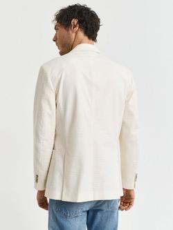 GANT Seersucker Slim Fit Suit Jacket, Cream - view 2, Cream