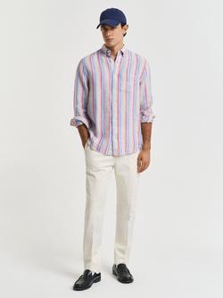 GANT Seersucker Slim Fit Suit Trousers, Cream, Cream