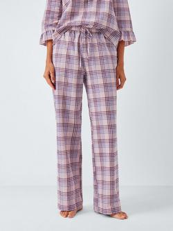 John Lewis Gingham Pyjama Bottoms, Pink/Lilac, Pink/Lilac