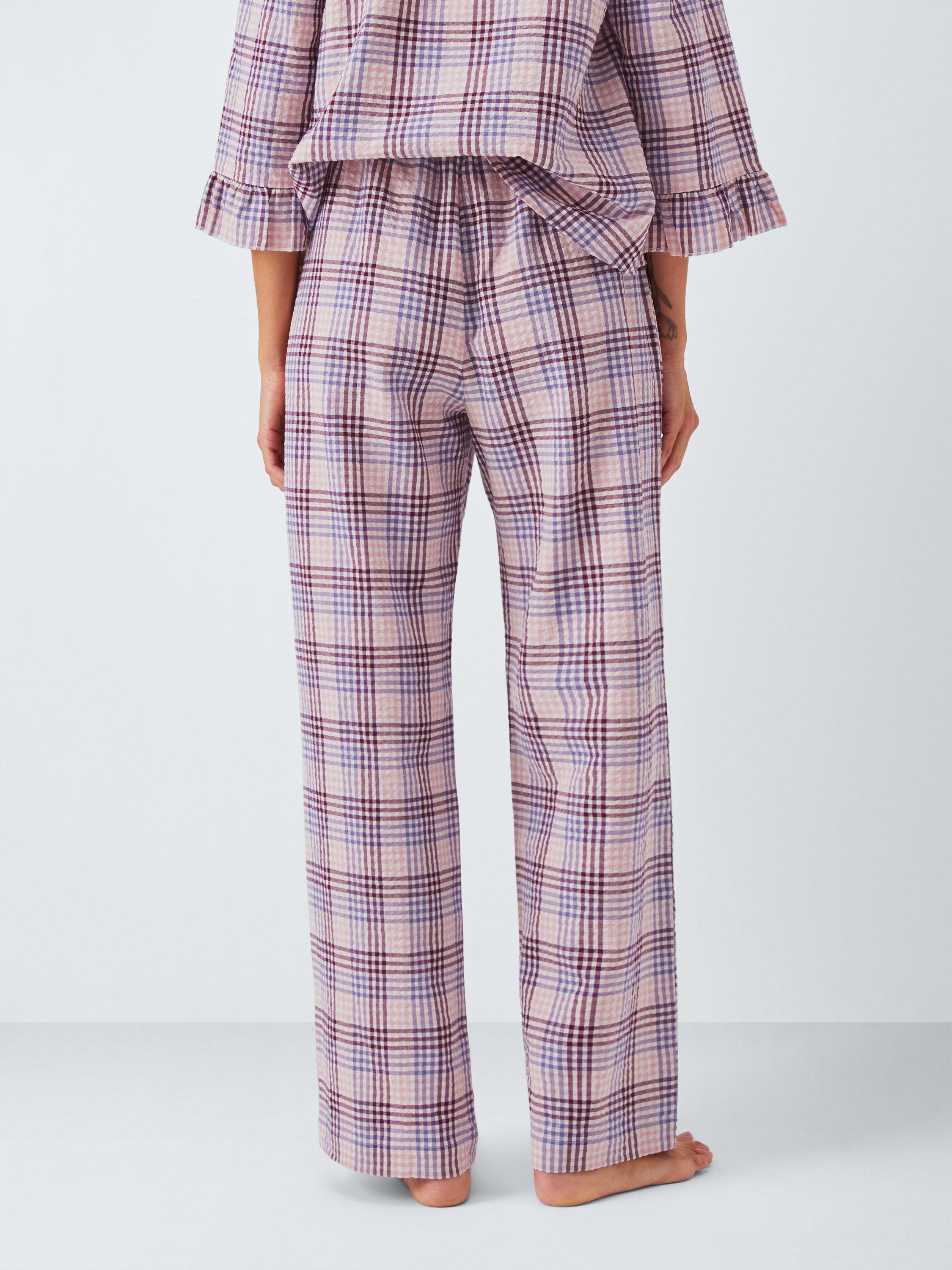 Product image 2 of 6, which shows John Lewis Gingham Pyjama Bottoms, Pink/Lilac, 8