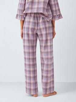John Lewis Gingham Pyjama Bottoms, Pink/Lilac - view 2, Pink/Lilac