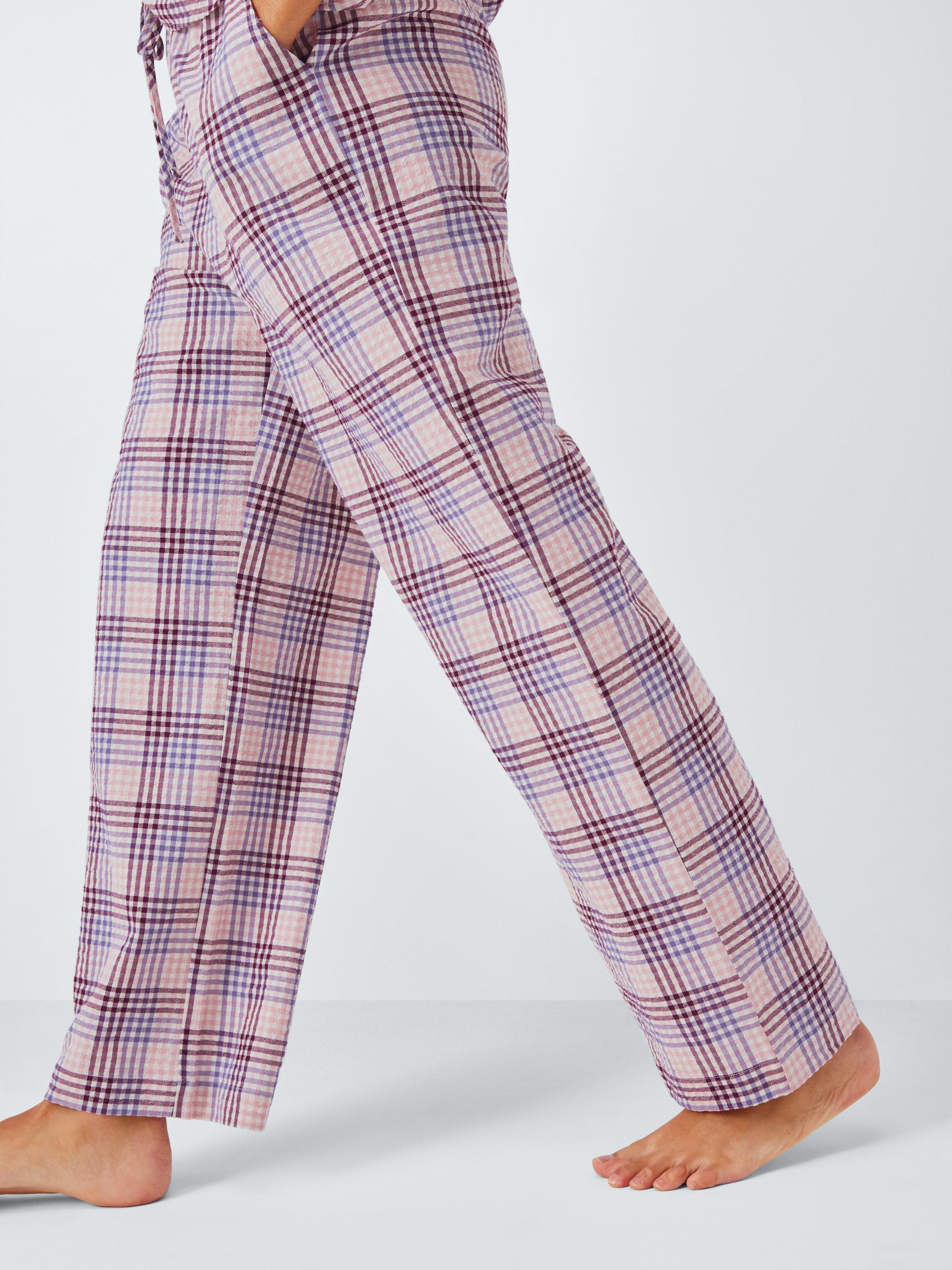 Product image 6 of 6, which shows John Lewis Gingham Pyjama Bottoms, Pink/Lilac, 8