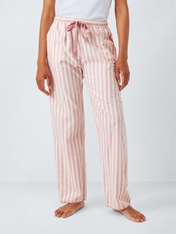 John Lewis Sparkle Stripe Pyjama Bottoms, Pink/Ivory, Pink/Ivory