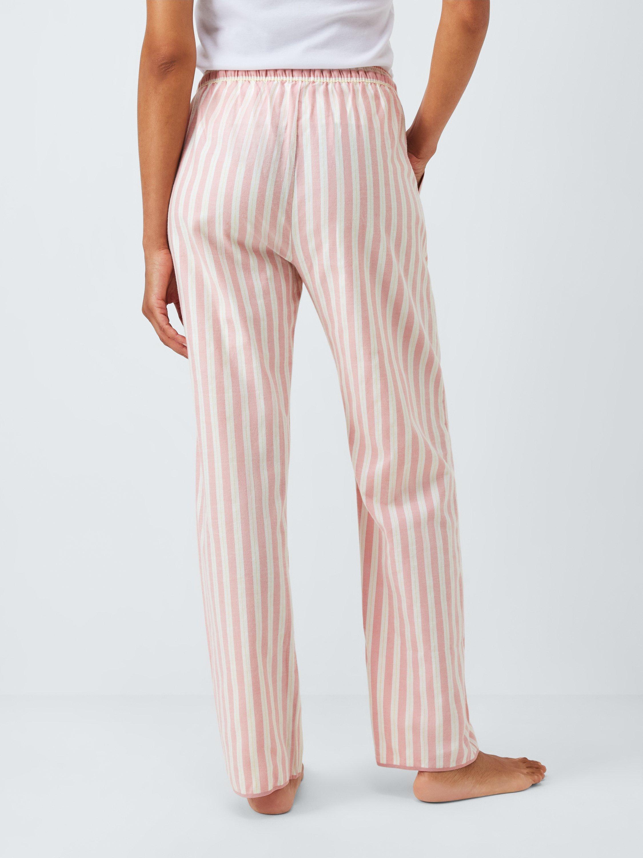 Product image 2 of 6, which shows John Lewis Sparkle Stripe Pyjama Bottoms, Pink/Ivory, 8