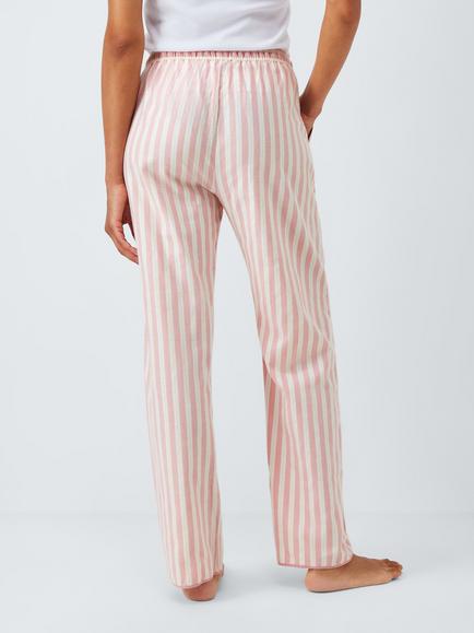 John Lewis Sparkle Stripe Pyjama Bottoms, Pink/Ivory - view 2, Pink/Ivory