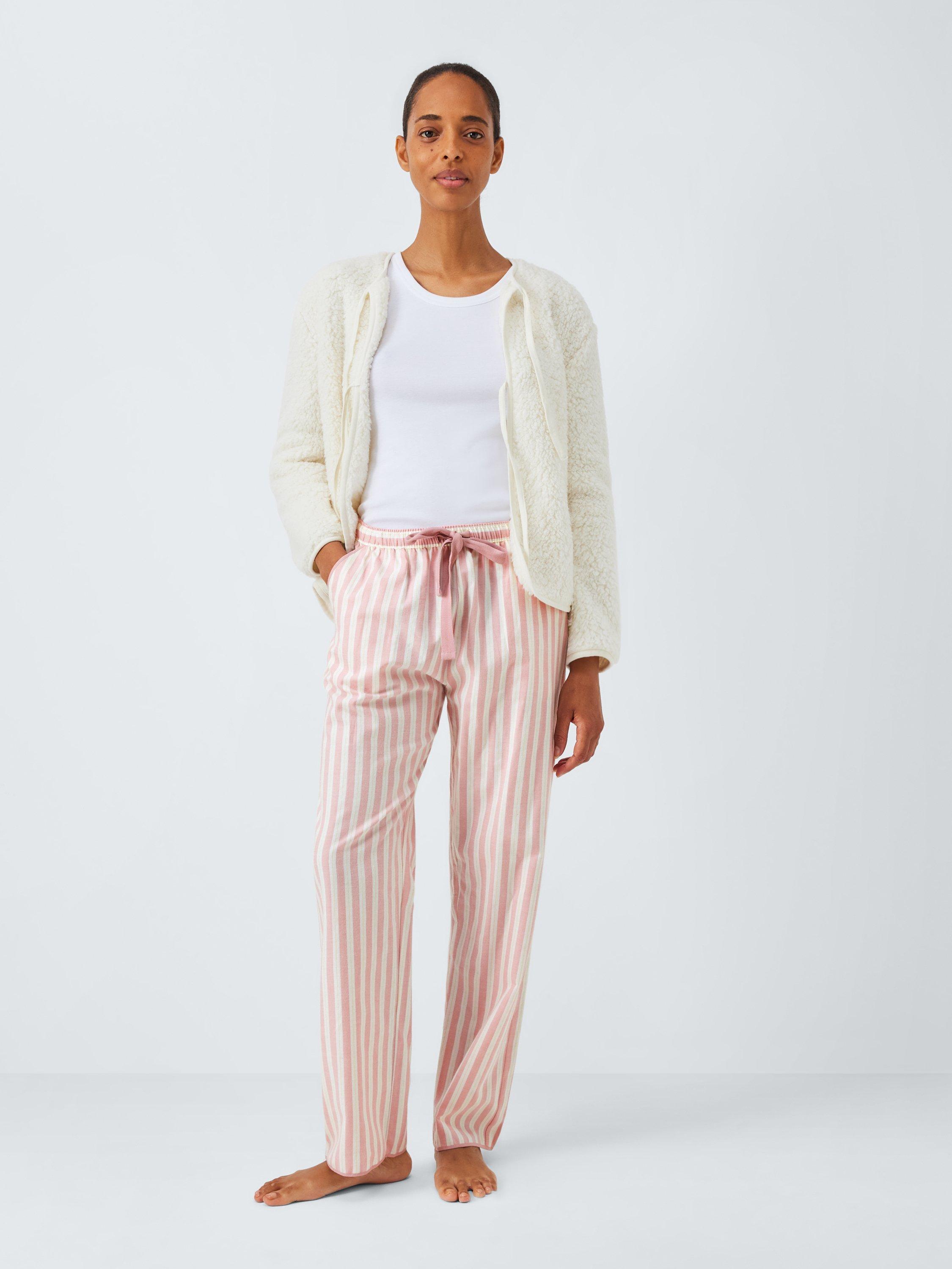 Product image 3 of 6, which shows John Lewis Sparkle Stripe Pyjama Bottoms, Pink/Ivory, 8