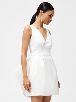 French Connection Carey Bow Satin Dress, Summer White, Summer White