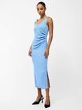 French Connection Trixie Textured Knot Strap Midi Dress, Cornflower Blue, Cornflower Blue