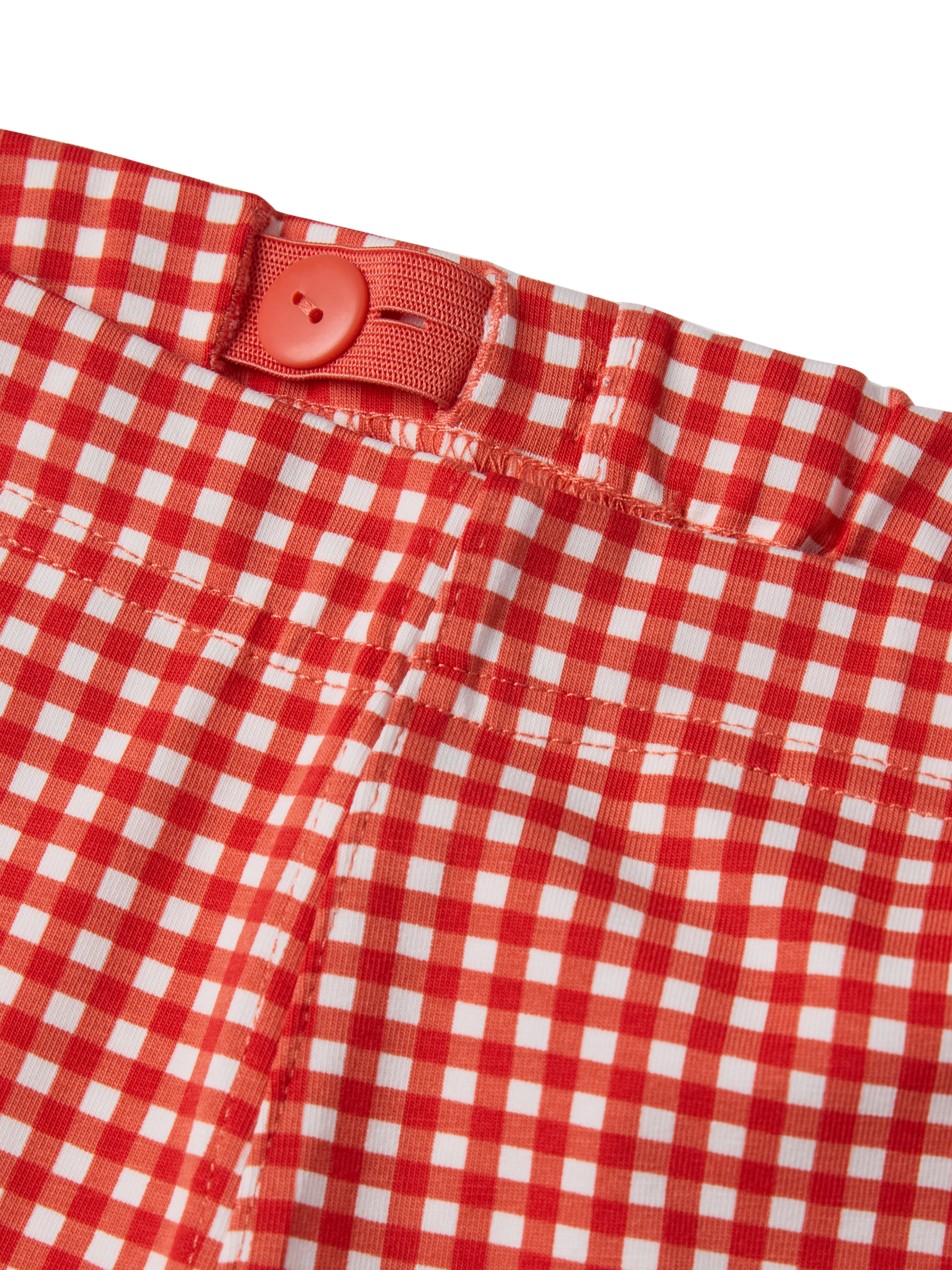Product image 3 of 3, which shows Polarn O. Pyret Kids' Gingham Cycle Shorts , Red, 12-18 months