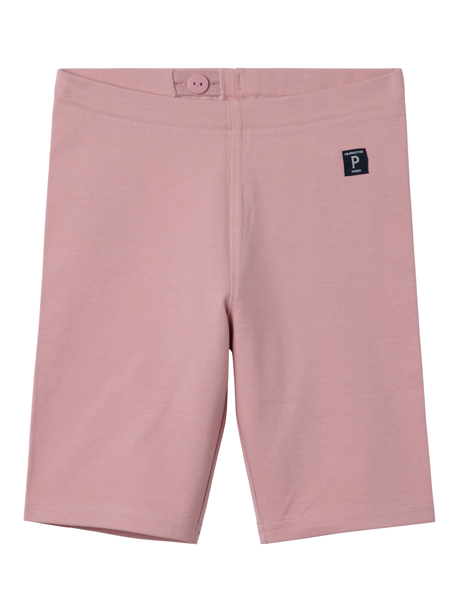 Product image 1 of 3, which shows Polarn O. Pyret Kids' Cycle Shorts, Pink, 12-18 months