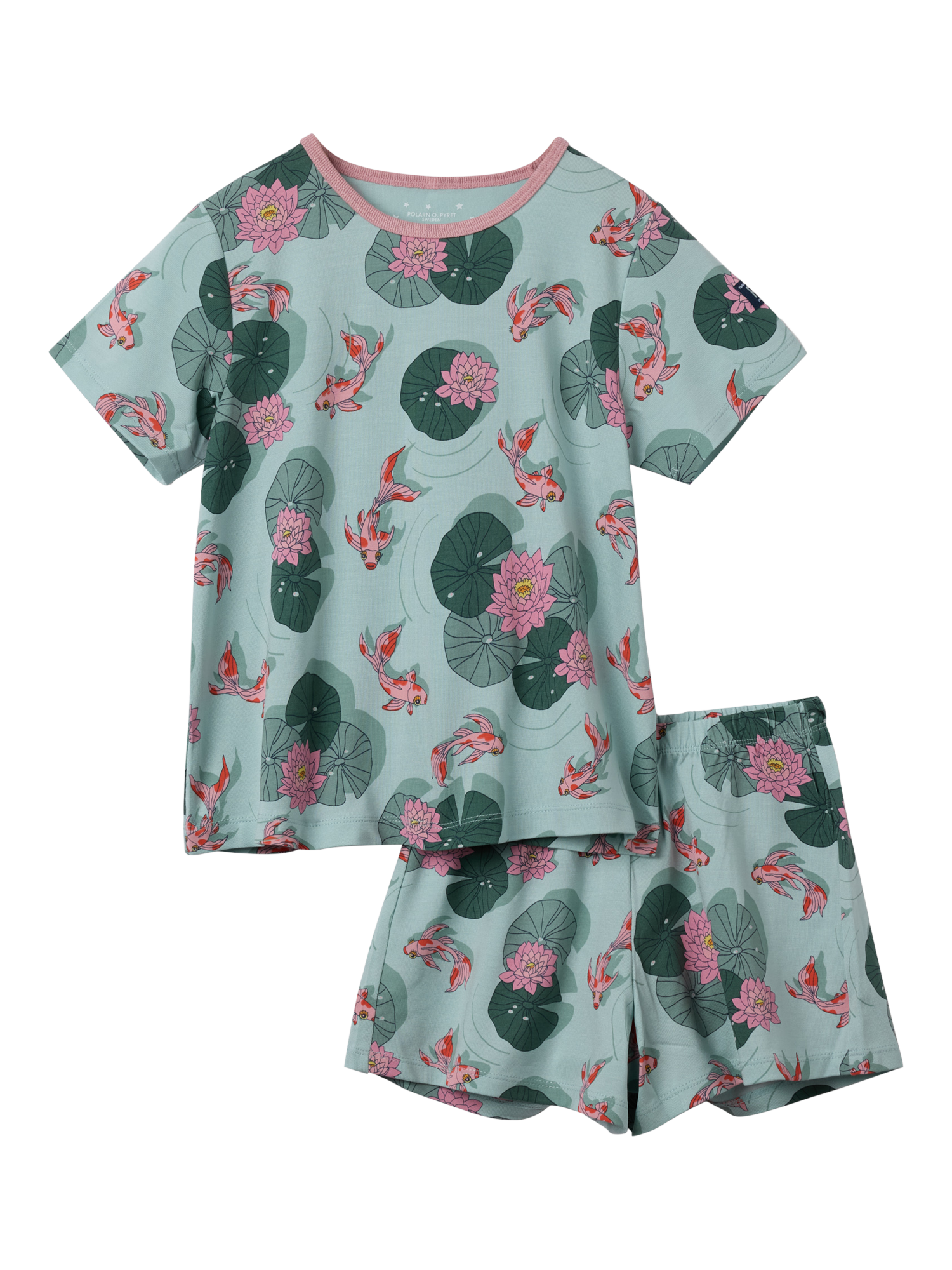 Polarn O. Pyret Kids' Sealife Print Shortie Pyjama Set, Blue