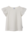 Polarn O. Pyret Kids' Broderie Top, White