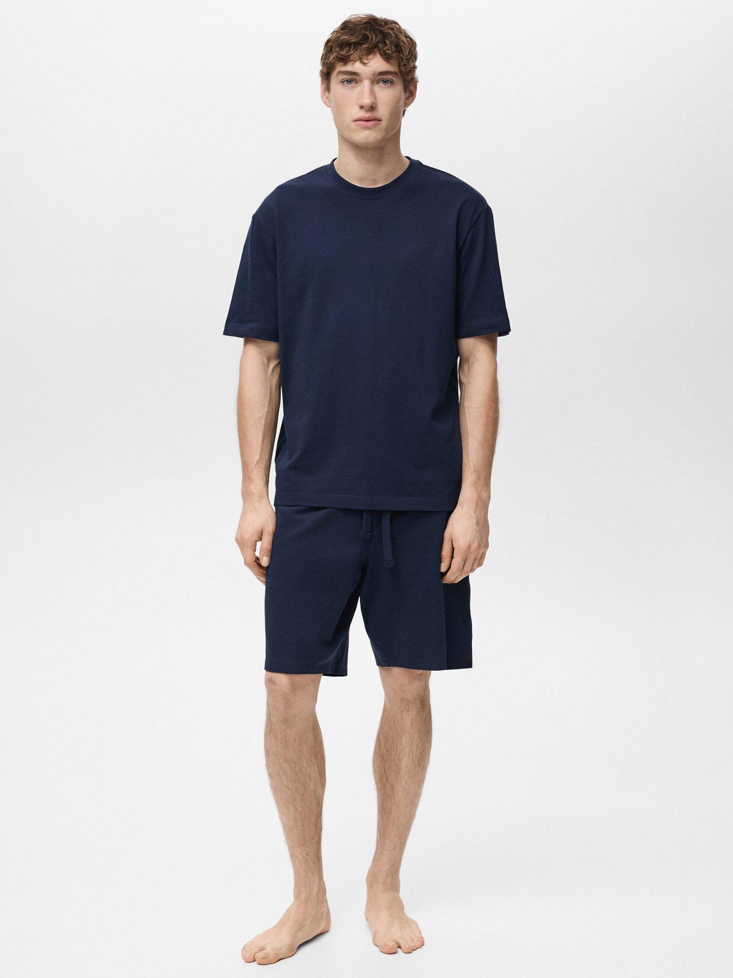 Product image 2 of 6, which shows Mango Tee & Bermuda Shorts Pyjama Set, Navy, S