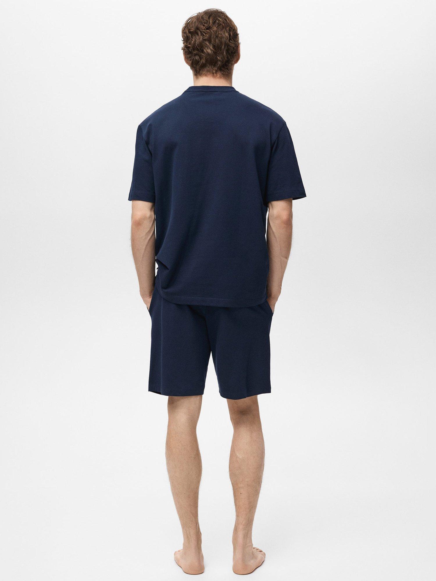 Product image 4 of 6, which shows Mango Tee & Bermuda Shorts Pyjama Set, Navy, S
