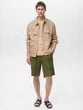 Mango Arturo Linen Shirt Jacket, Light Beige