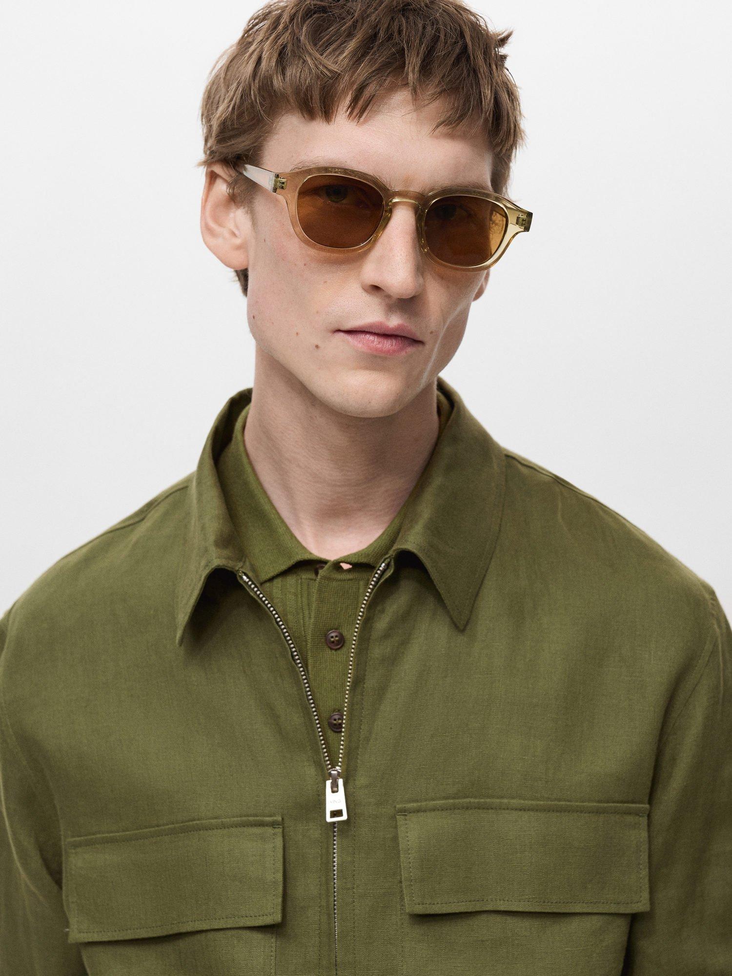 Product image 6 of 8, which shows Mango Arturo Linen Shirt Jacket, Green, S