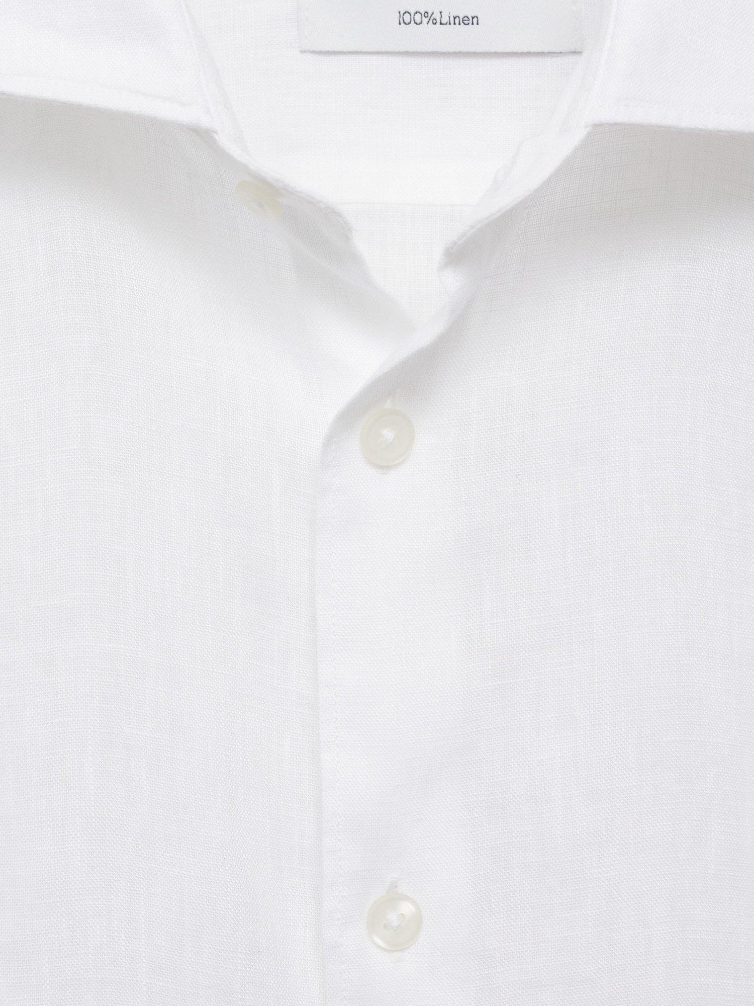 Product image 8 of 8, which shows Mango Tucan Linen Regular Fit Shirt, White, L