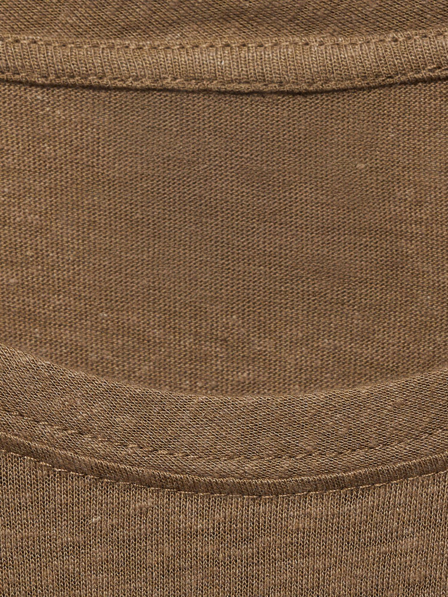 Product image 8 of 8, which shows Mango Liman Linen Blend Regular Fit Short Sleeve T-Shirt, Beige, XS
