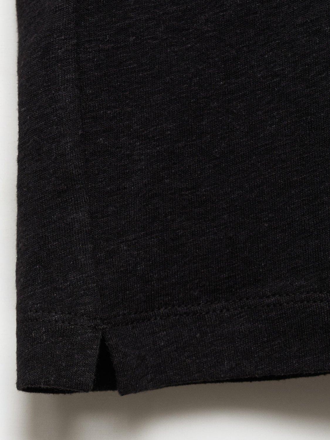 Product image 5 of 8, which shows Mango Liman Linen Blend Regular Fit Short Sleeve T-Shirt, Black, S