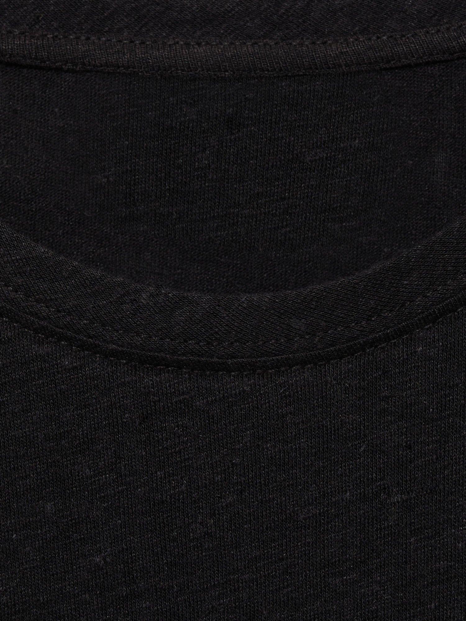 Product image 8 of 8, which shows Mango Liman Linen Blend Regular Fit Short Sleeve T-Shirt, Black, S